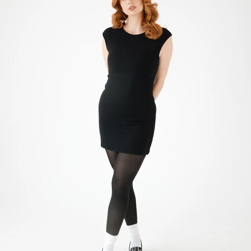 Ribbed Cap Sleeve Brami Dress